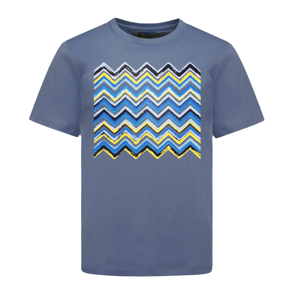 Brush Zig Blue - Kid's T-Shirt