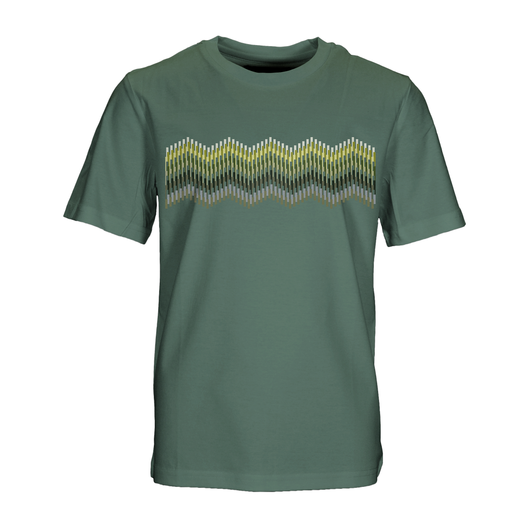 Line Zig Green Bar - Kid's T-shirt & Swim Short Set