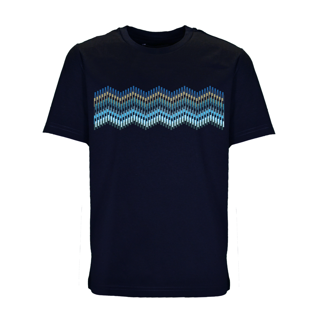 Line Zig Navy Bar - Kid's T-shirt & Swim Short Set