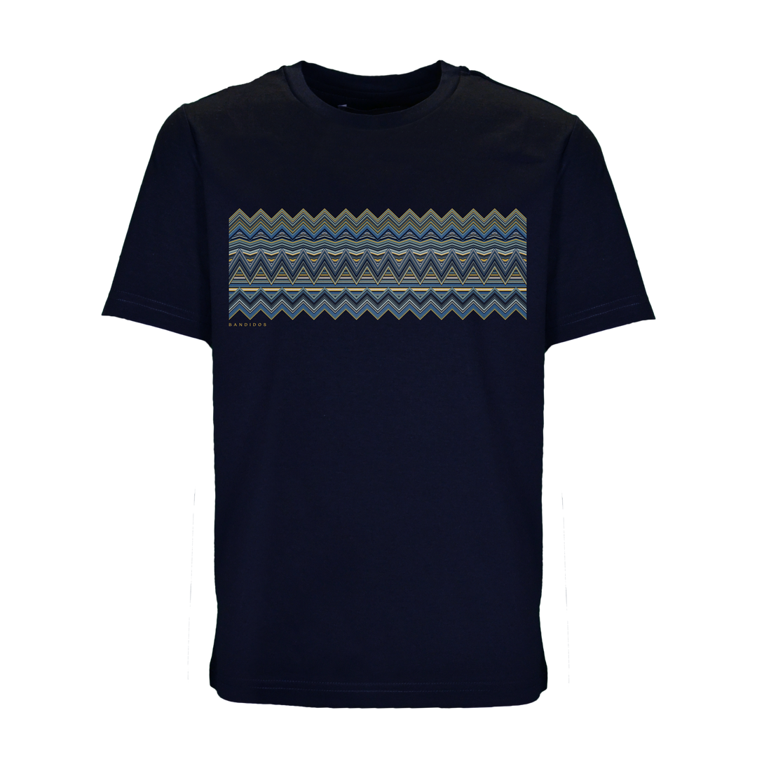 Multi Zig Navy Gold Bar - Kid's T-shirt & Swim Short Set