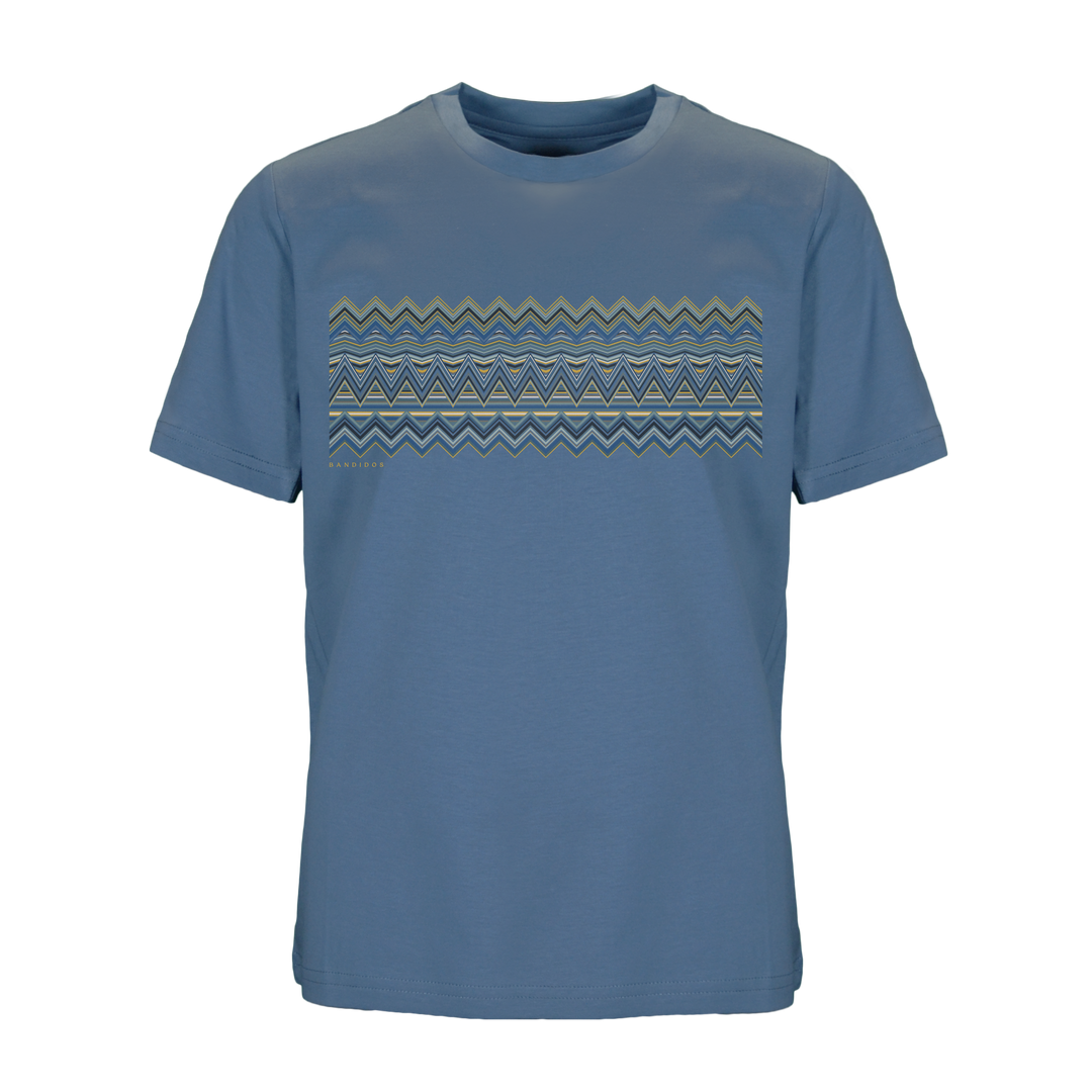 Multi Zig Navy Gold Bar - Kid's T-shirt & Swim Short Set
