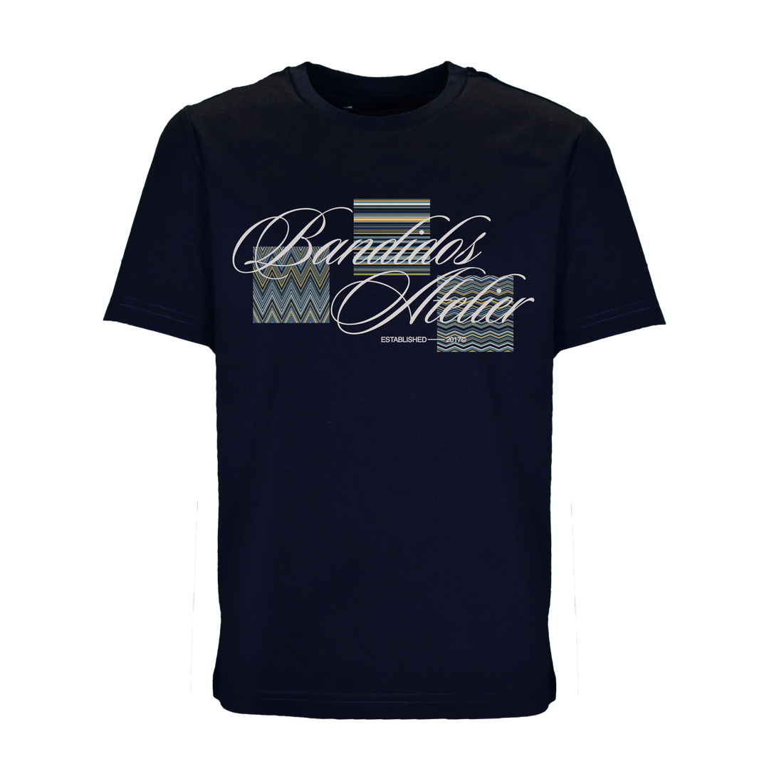 Multi Zig Navy Gold Boxes - Kid's T-shirt & Swim Short Set