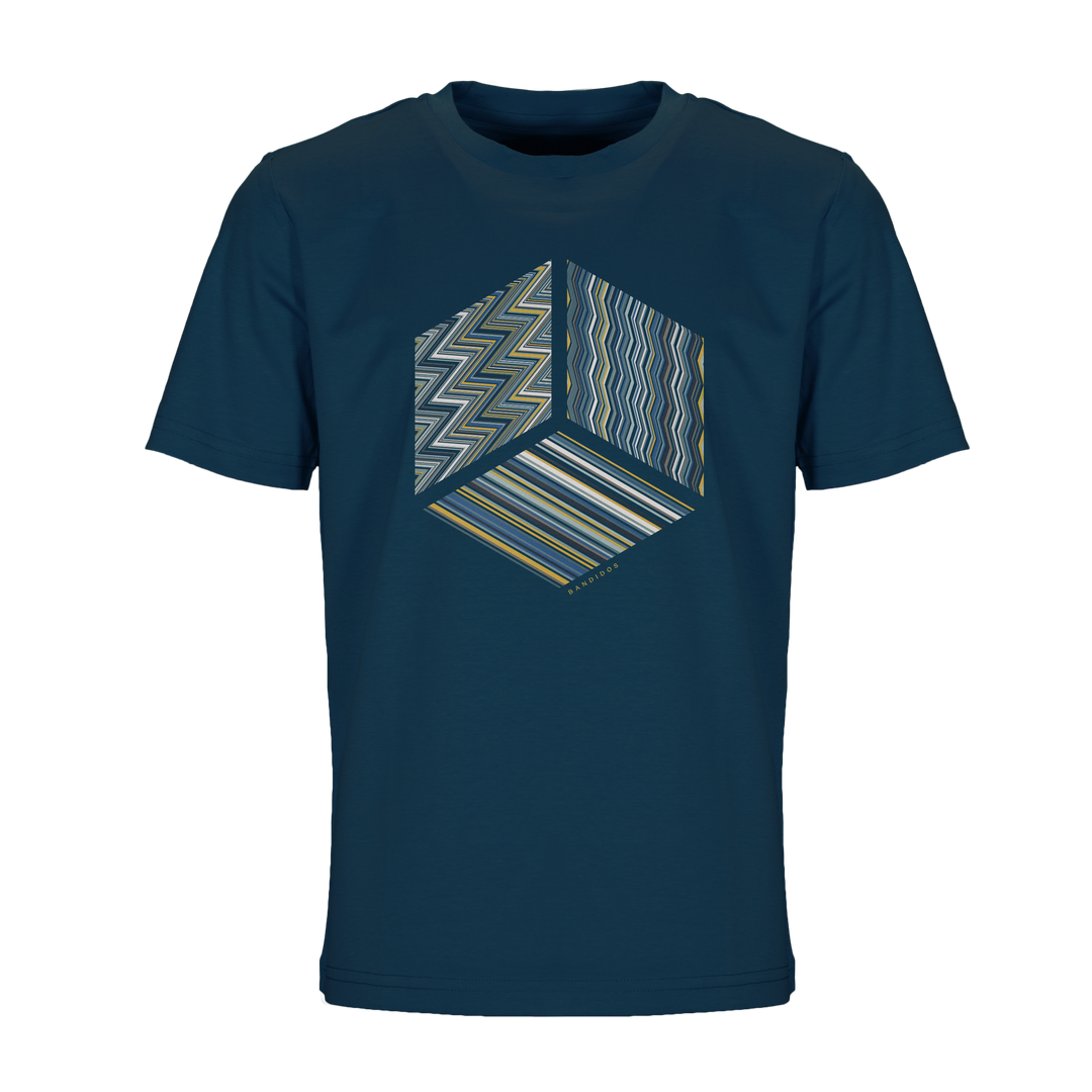 Multi Zig Navy Gold Cube - Kid's T-shirt & Swim Short Set