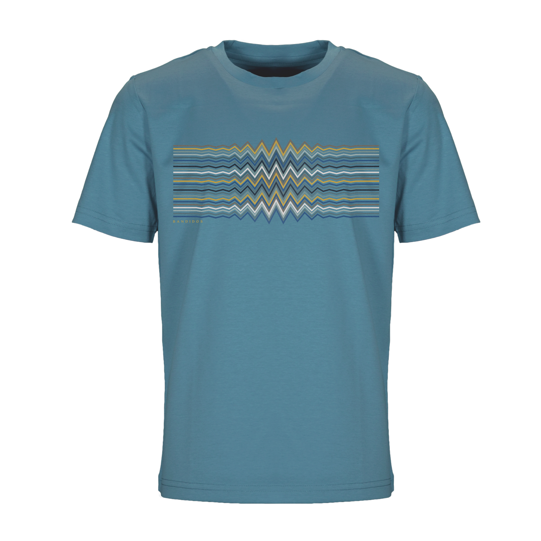 Multi Zig Navy Gold Waveform - Kid's T-shirt & Swim Short Set