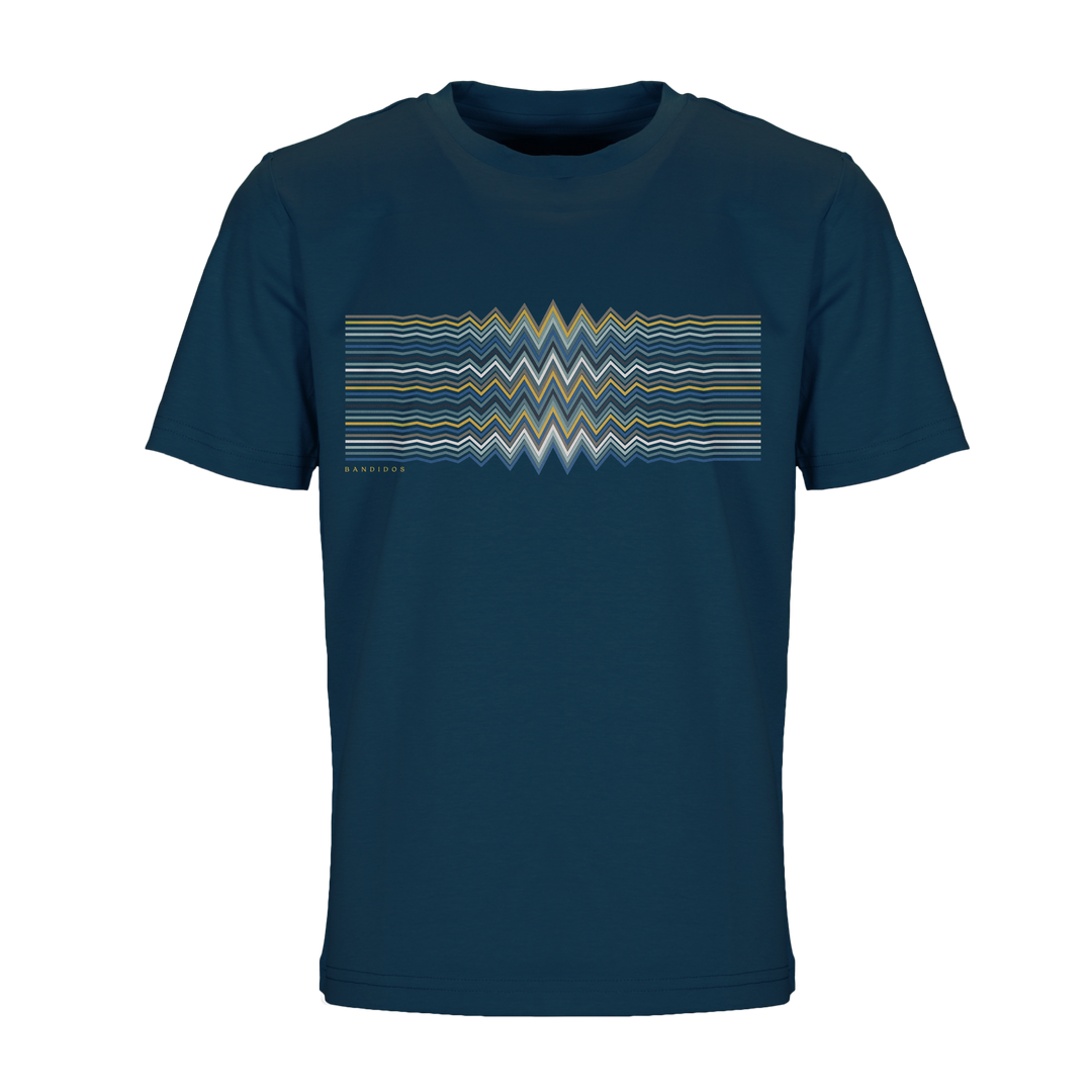Multi Zig Navy Gold Waveform - Kid's T-shirt & Swim Short Set