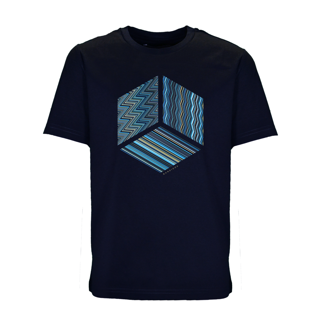 Multi Zig Navy Cube - Kid's T-Shirt