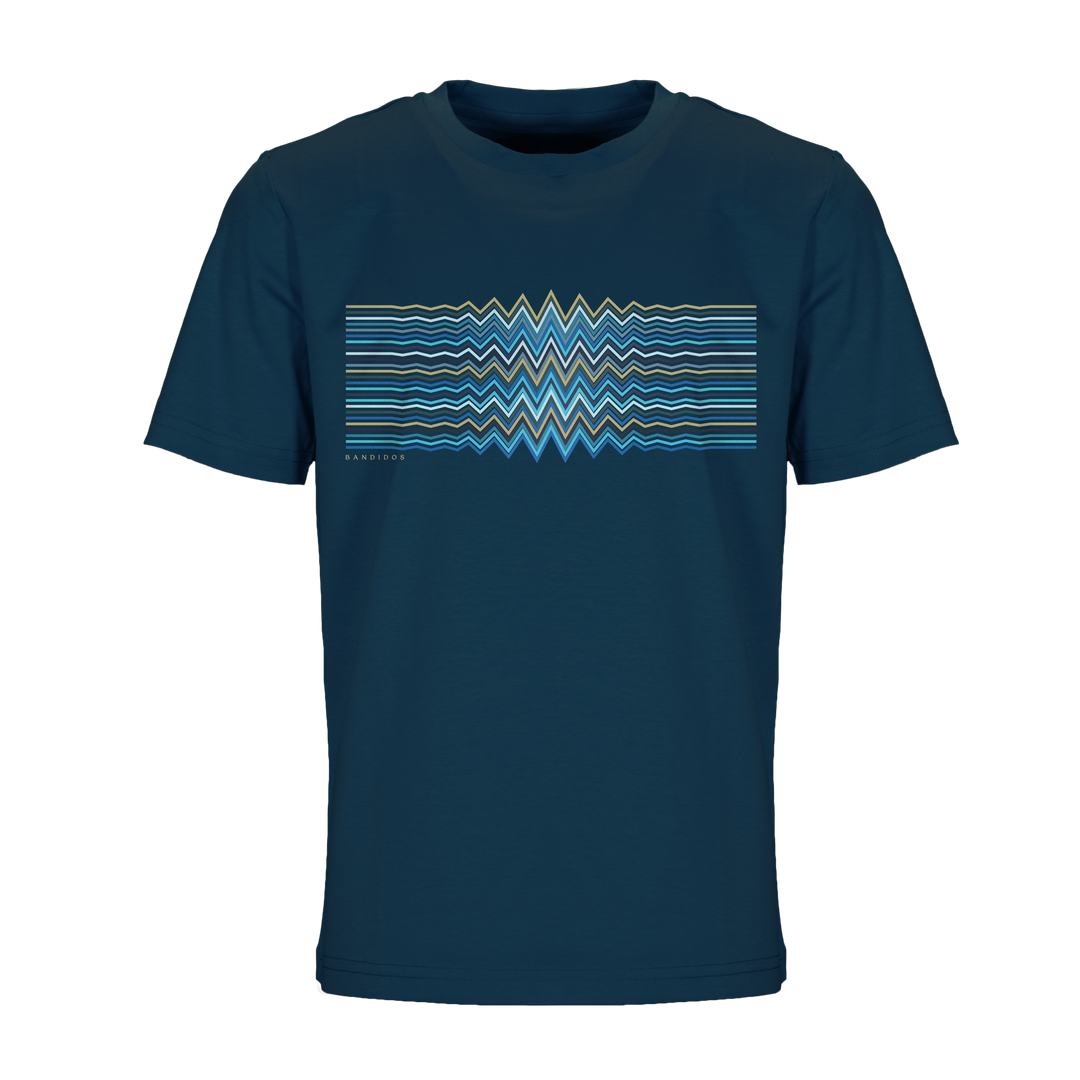 Multi Zig Navy Waveform - Kid's T-shirt & Swim Short Set