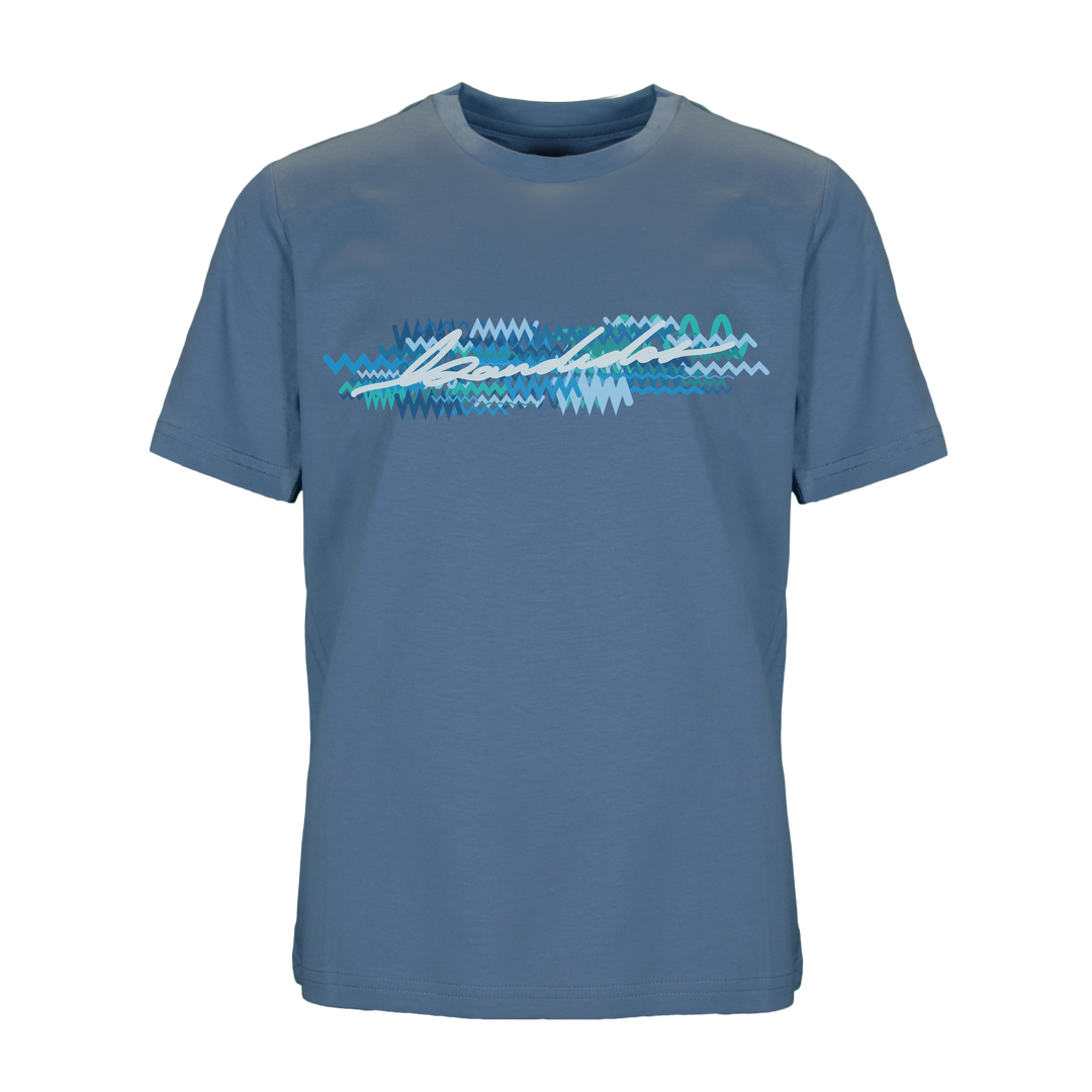 Oscillate Aqua Script - Kid's T-shirt & Swim Short Set