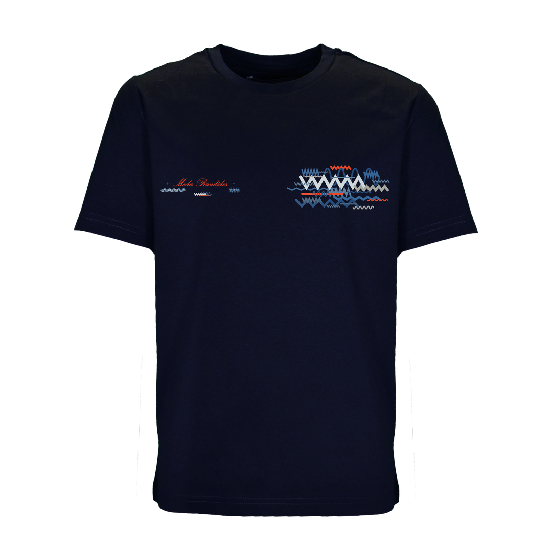 Oscillate Blue Red Chest - Kid's T-shirt & Swim Short Set