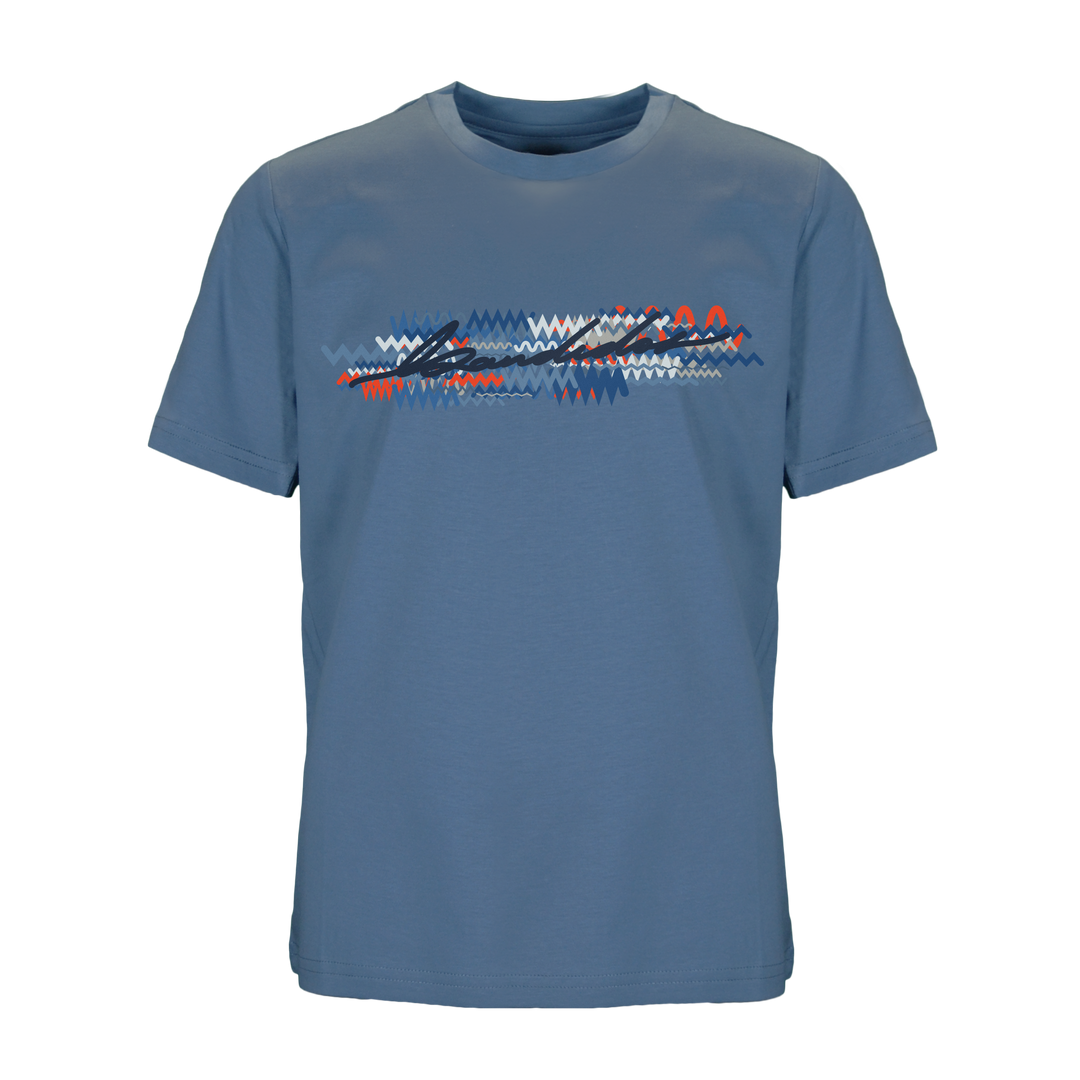 Oscillate Blue Red Script - Kid's T-Shirt
