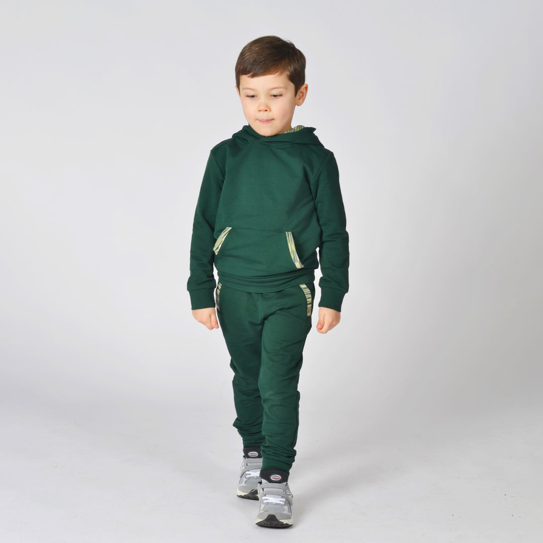 Kid's Space-Dye Trim Cotton Joggers