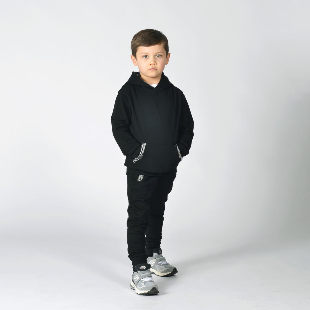 Kid's Space-Dye Trim Cotton Hoodie