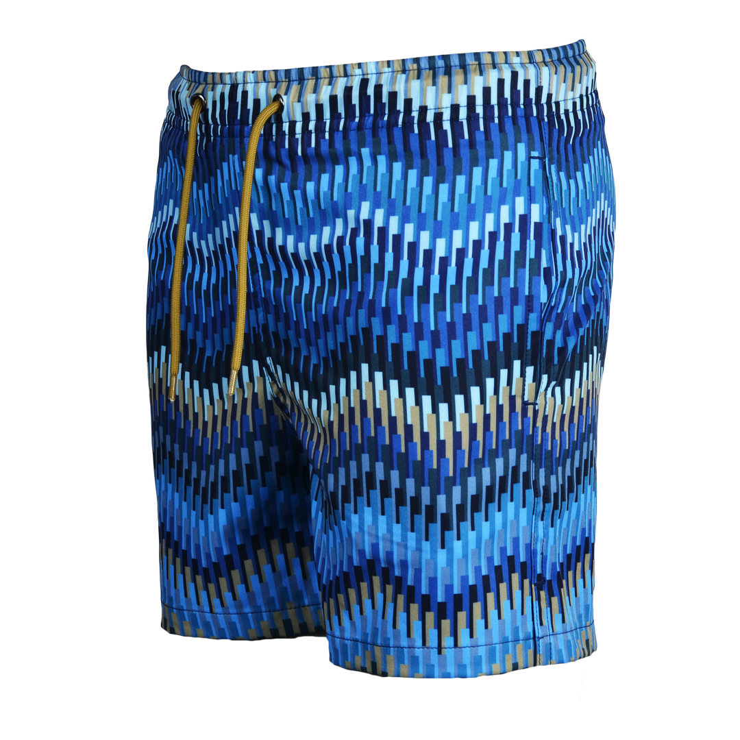 Line Zig Navy Bar - Kid's T-shirt & Swim Short Set
