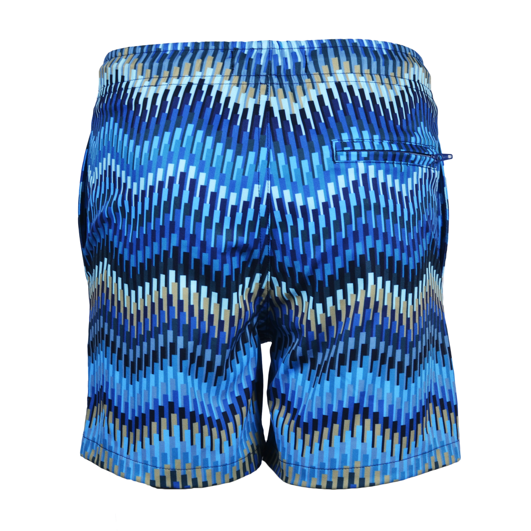 Line Zig Navy Bar - Kid's T-shirt & Swim Short Set
