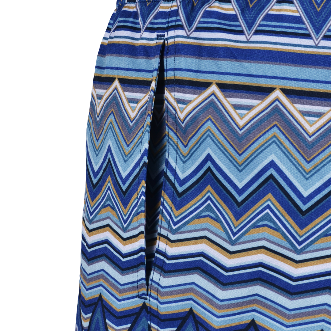Multi Zig Navy Gold Bar - Kid's T-shirt & Swim Short Set