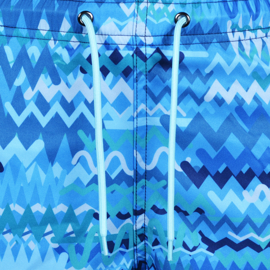 Oscillate Aqua Script - Kid's T-shirt & Swim Short Set