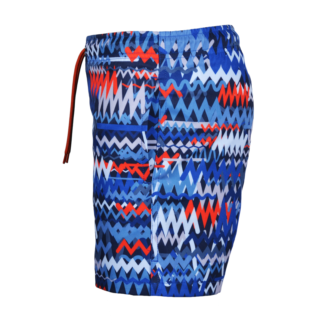Oscillate Blue Red Chest - Kid's T-shirt & Swim Short Set