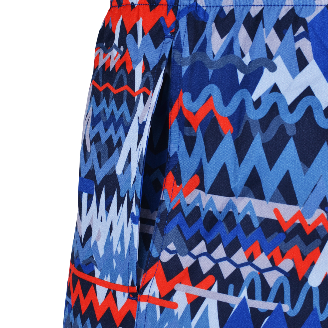 Oscillate Blue Red Spirals - Kid's T-shirt & Swim Short Set