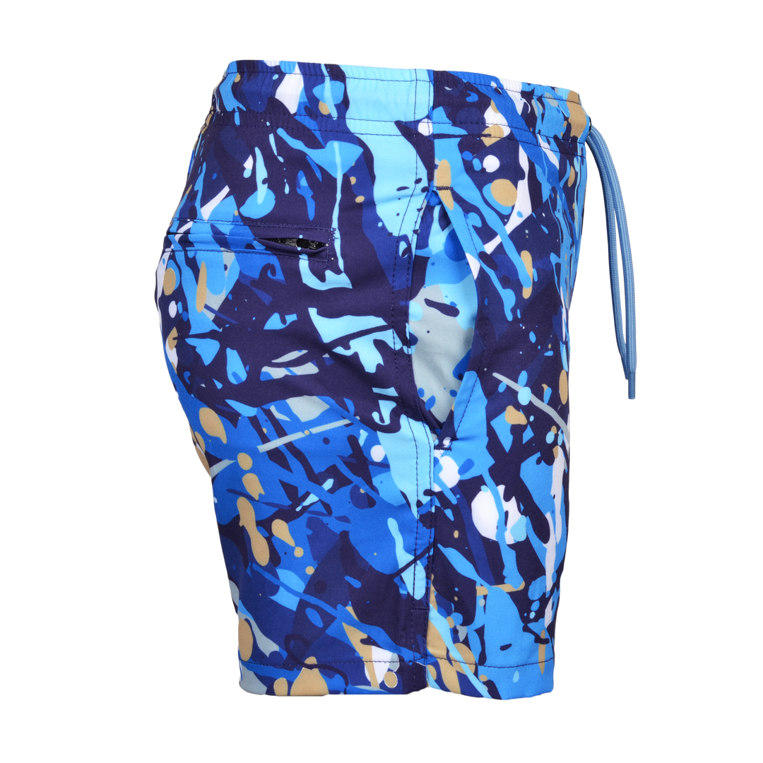 Splatter Blue - Kid's T-shirt & Swim Short Set