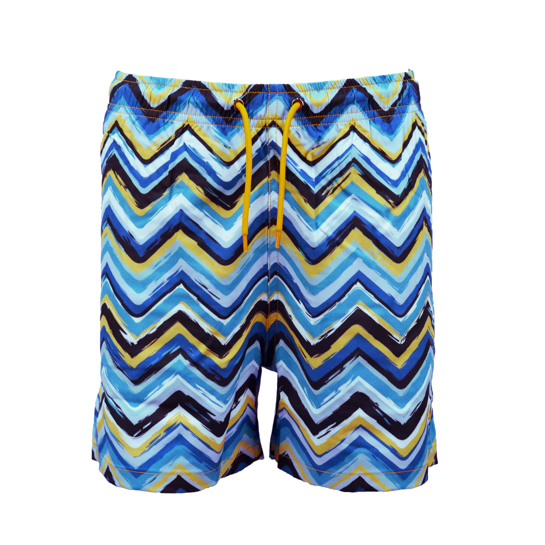 Brush Zig Blue - Kid's Swim Short