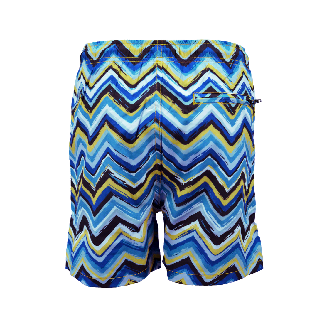 Brush Zig Blue - Kid's Swim Short