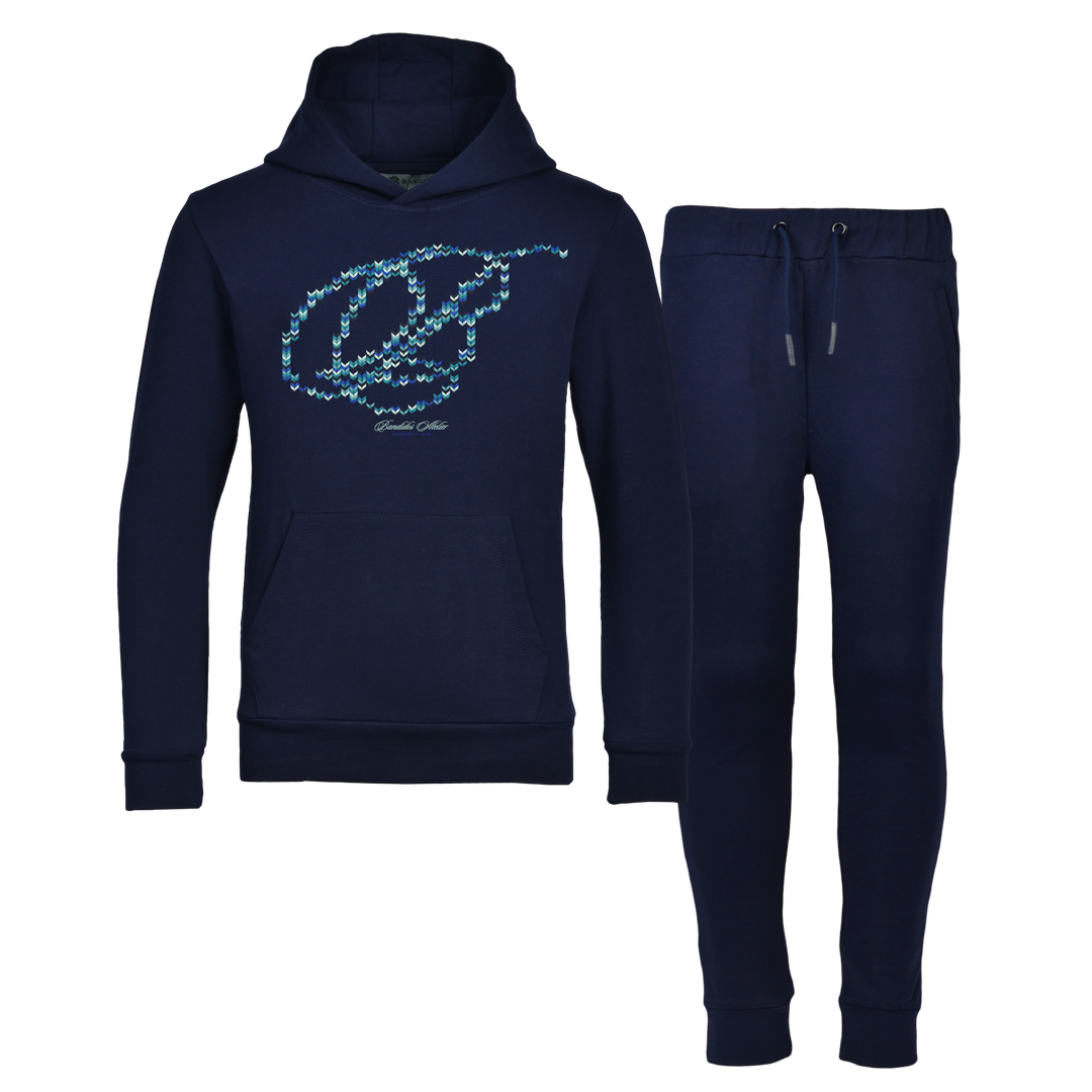 Crochet B Blue - Kids Hoodie Tracksuit