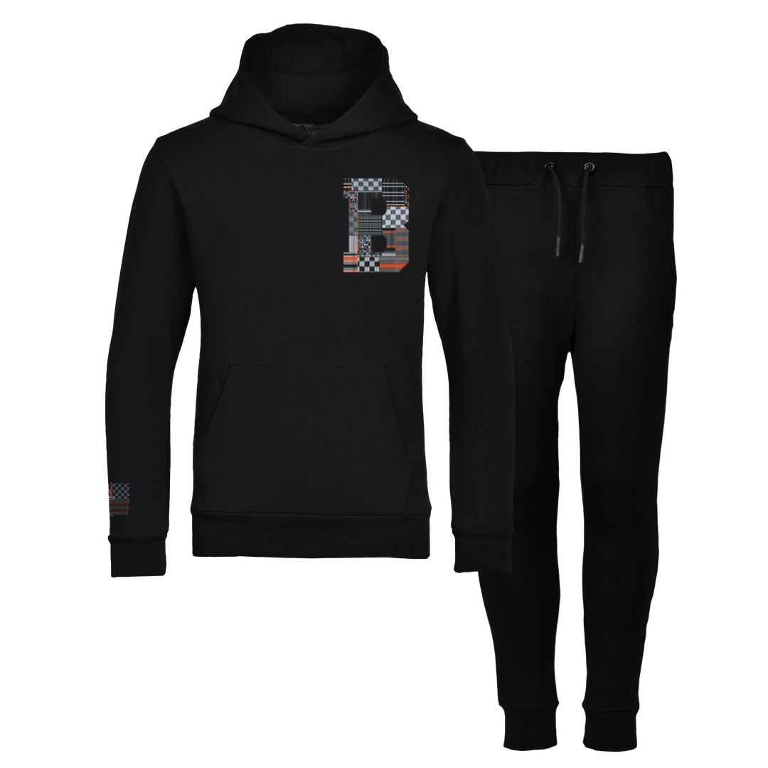 Patch B Black - Kids Hoodie Tracksuit