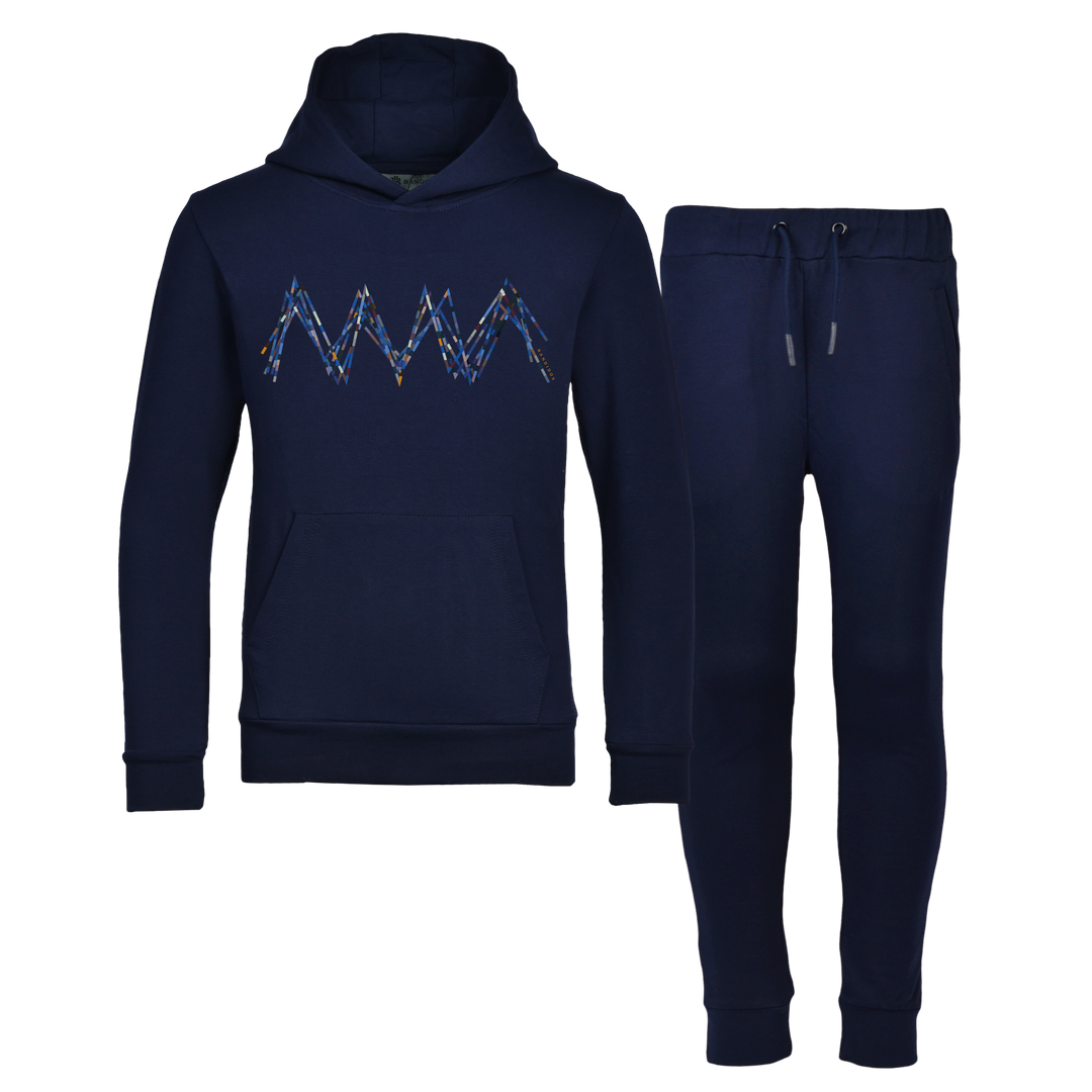 Scribble Zig Blue - Kids Hoodie Tracksuit