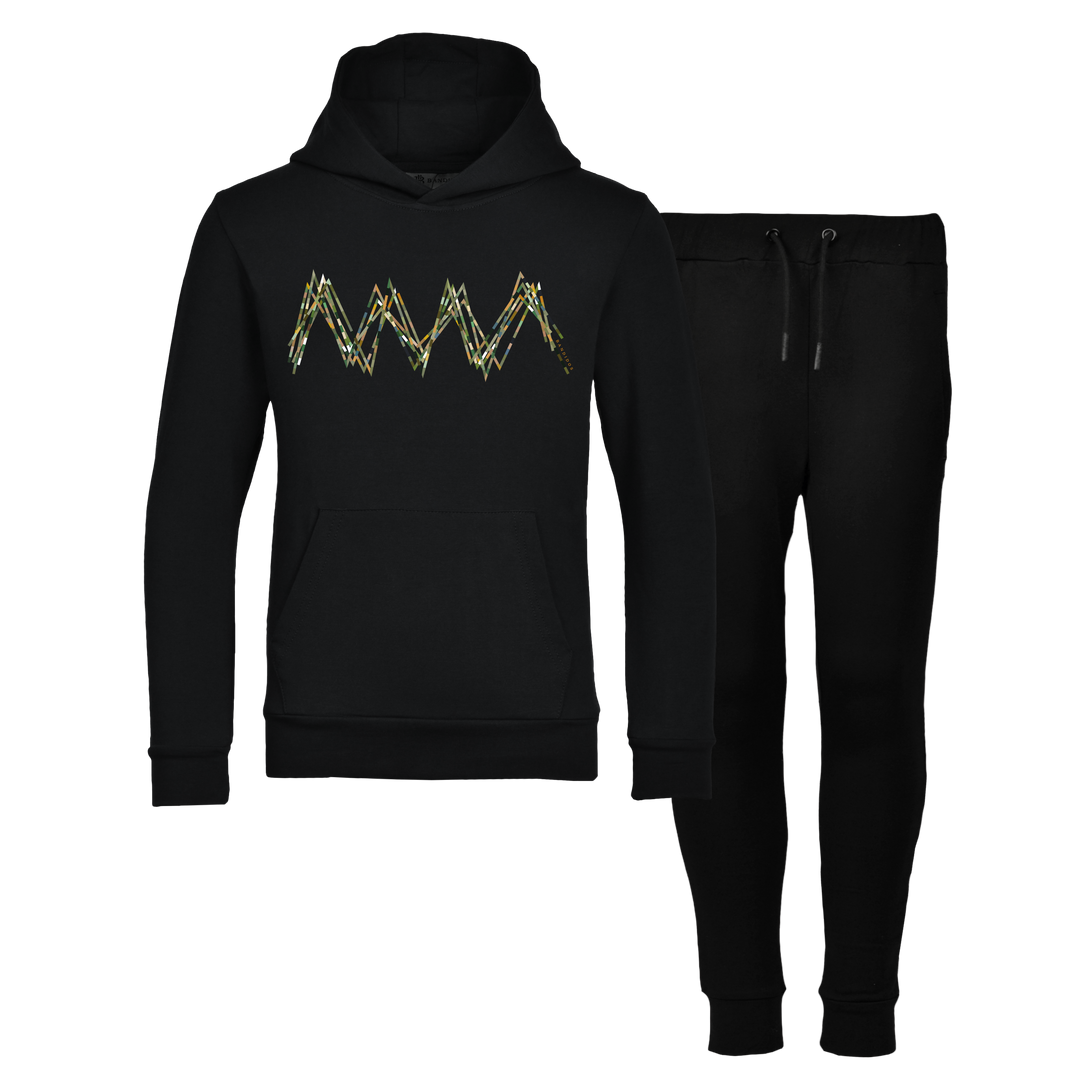 Scribble Zig Green - Kids Hoodie Tracksuit
