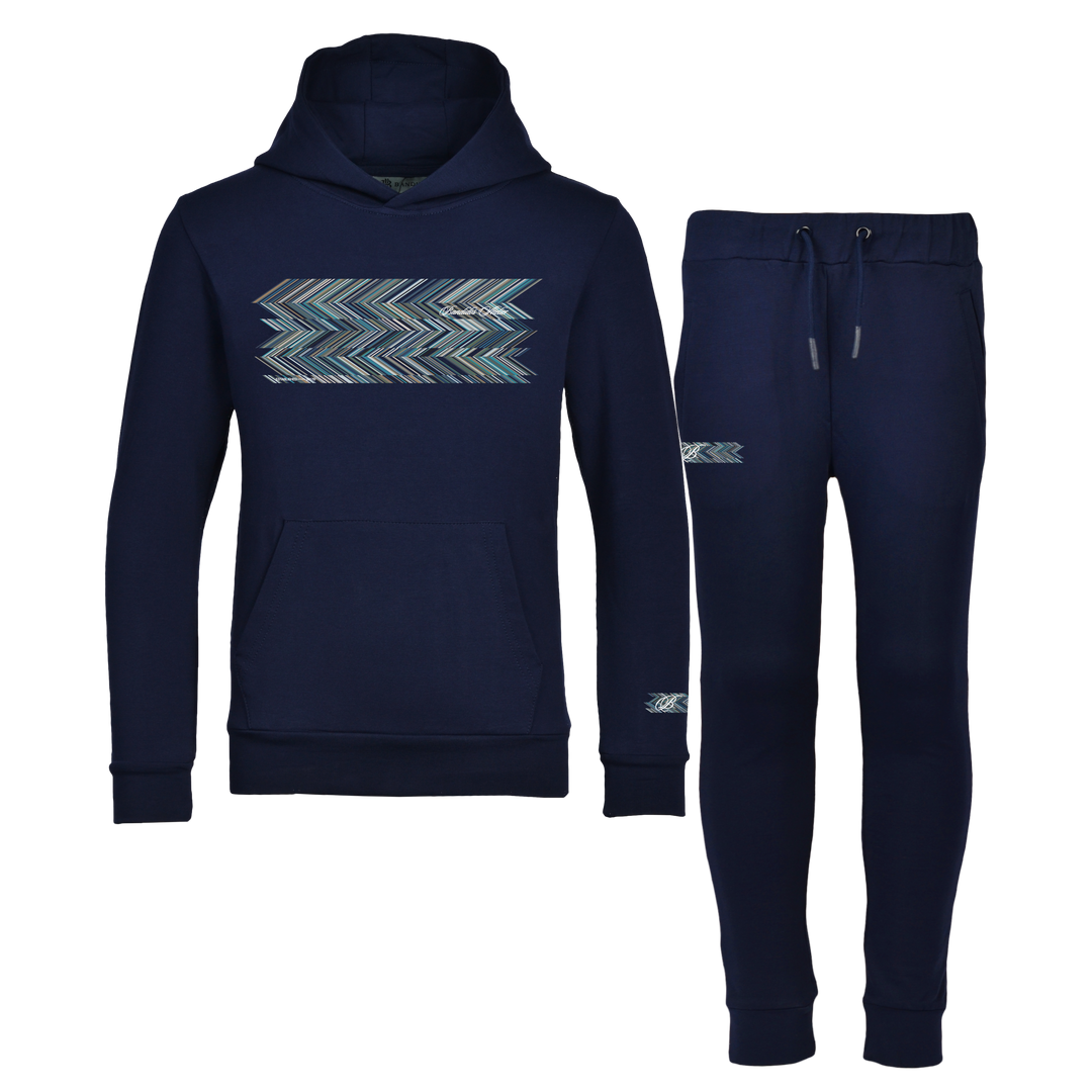 Shear Zig Blue - Kid's Hoodie Tracksuit