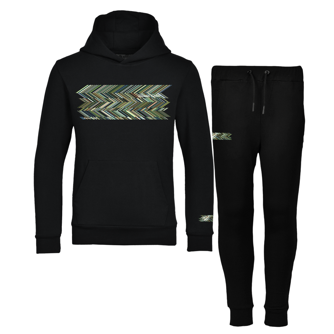 Shear Zig Green - Kid's Hoodie Tracksuit