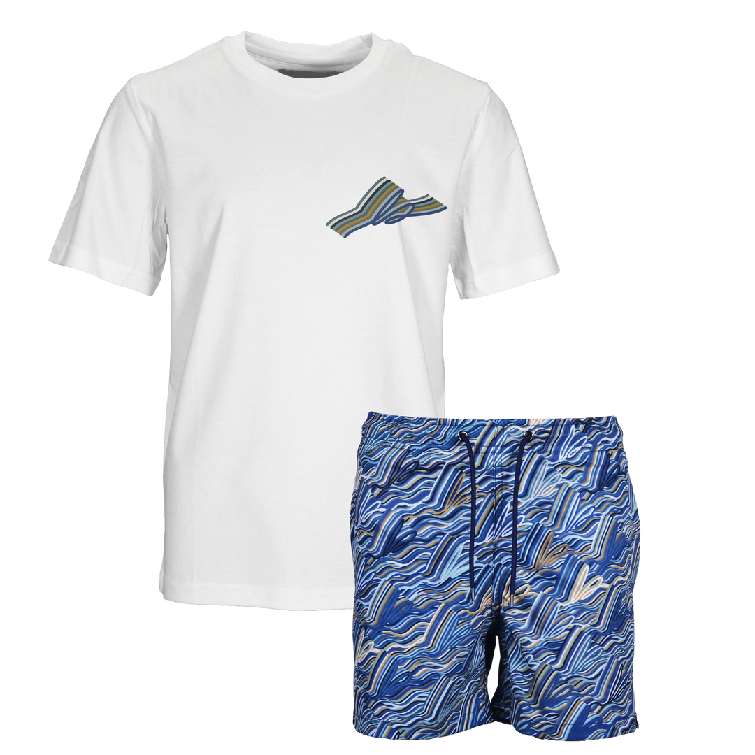 Autograph Navy Gold Chest - Kid's T-shirt & Swim Short Set
