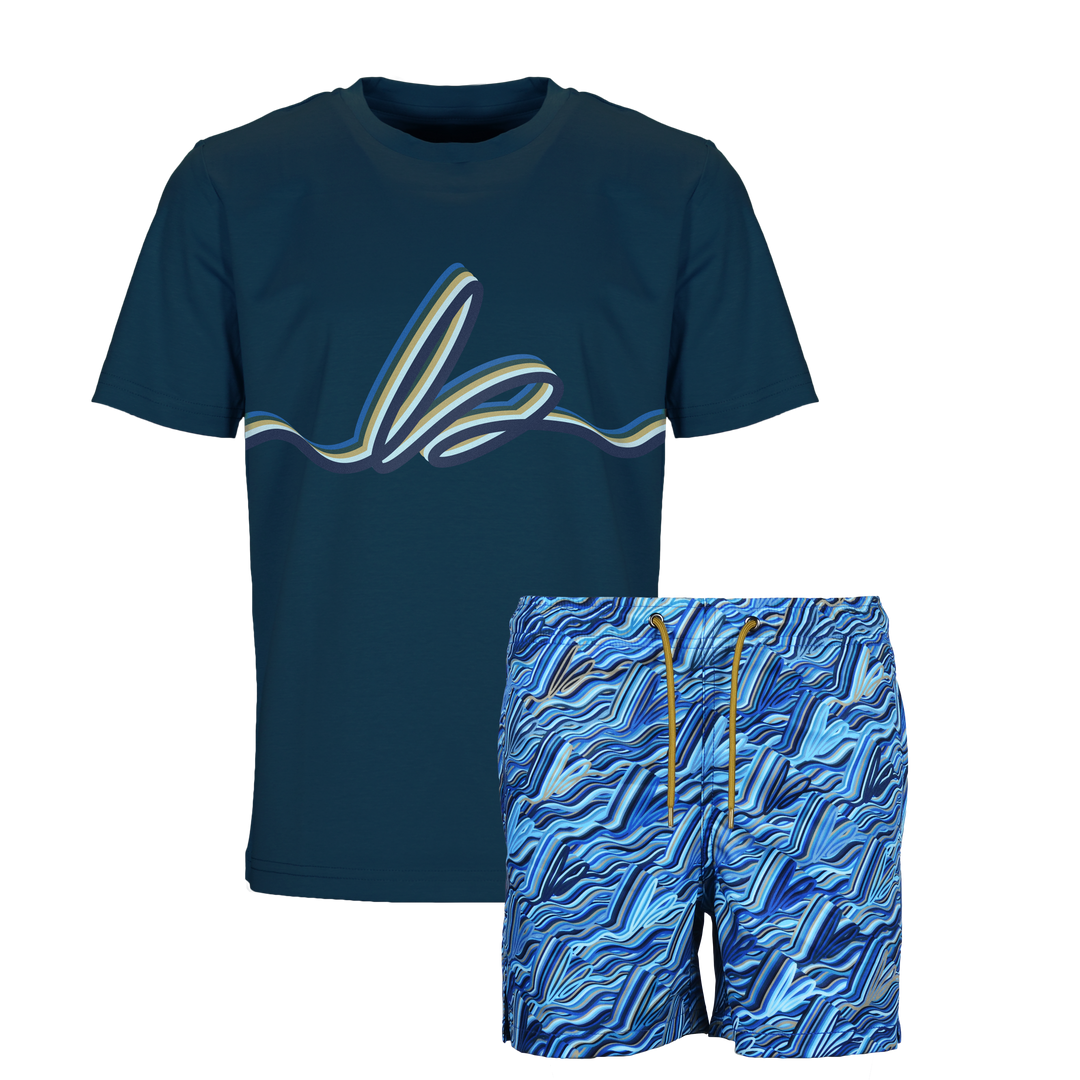 Autograph Navy - Kid's T-shirt & Swim Short Set
