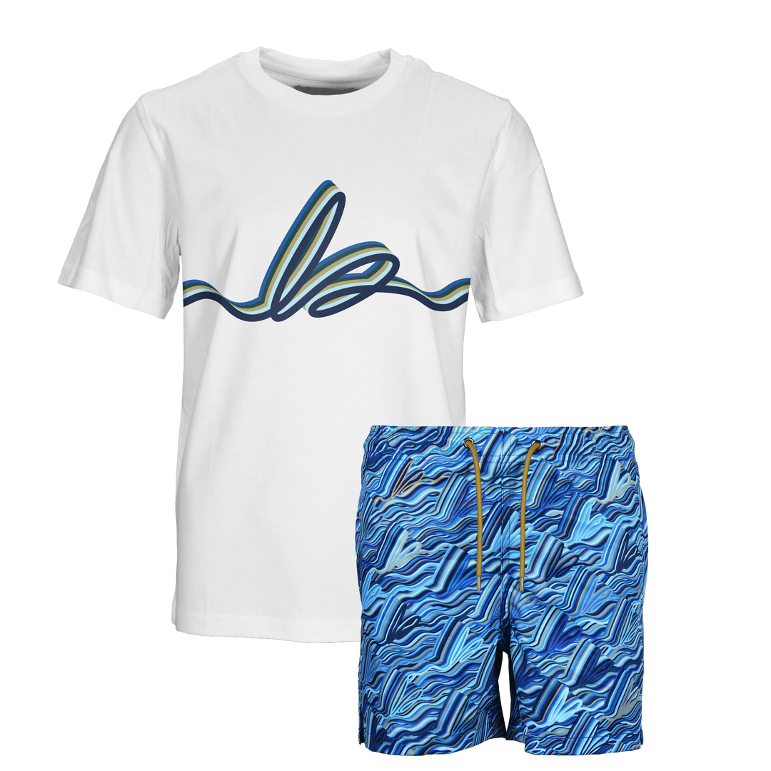 Autograph Navy - Kid's T-shirt & Swim Short Set