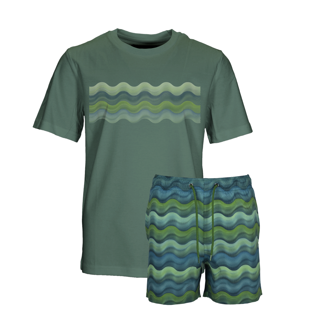Dot Waves Bali Bar - Kids T-Shirt & Swim Short Set