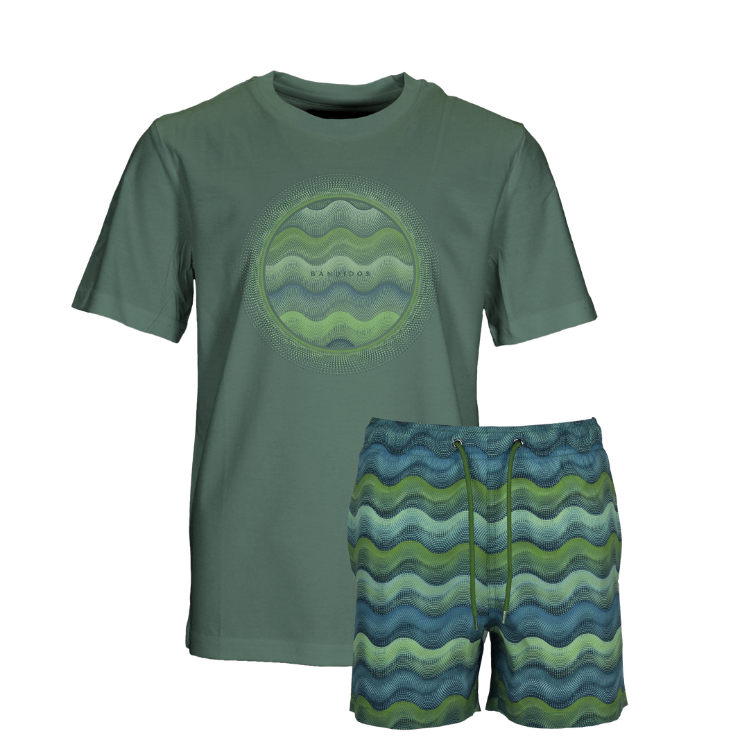 Dot Waves Bali Orb - Kids T-Shirt & Swim Short Set