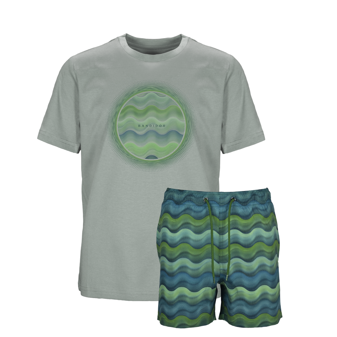 Dot Waves Bali Orb - Kids T-Shirt & Swim Short Set