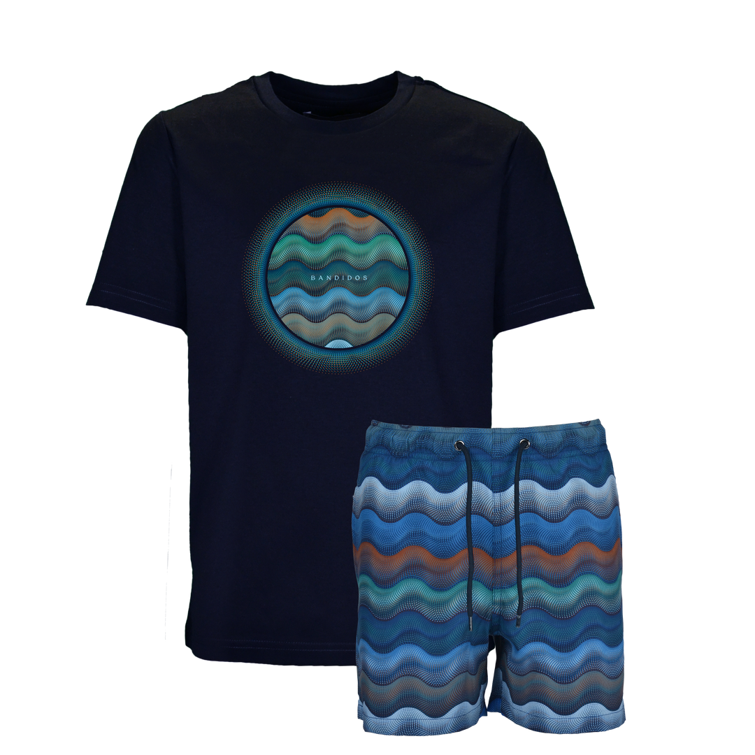 Dot Waves Dubai Orb - Kids T-Shirt & Swim Short Set