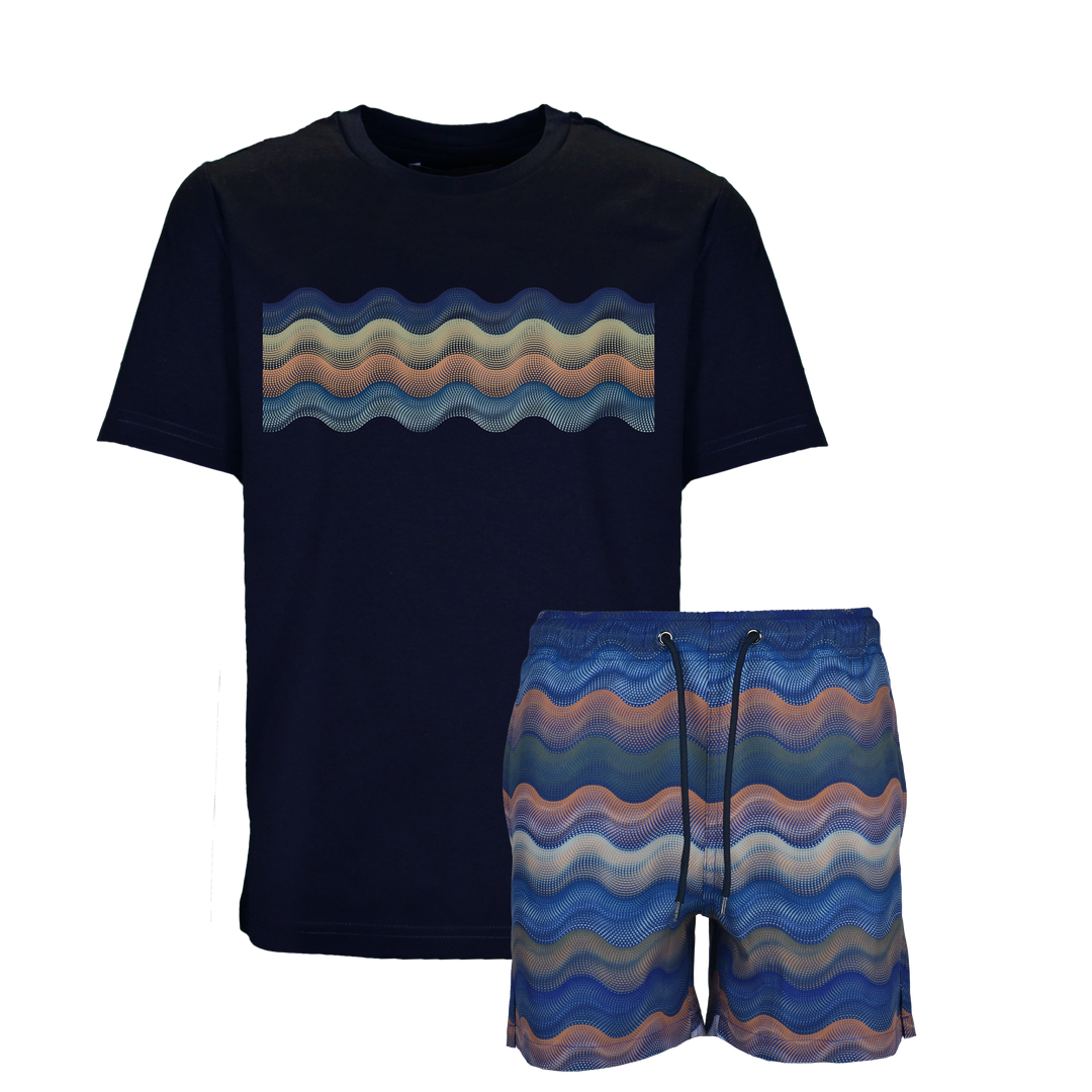 Dot Waves Marrakech Bar - Kids T-Shirt & Swim Short Set