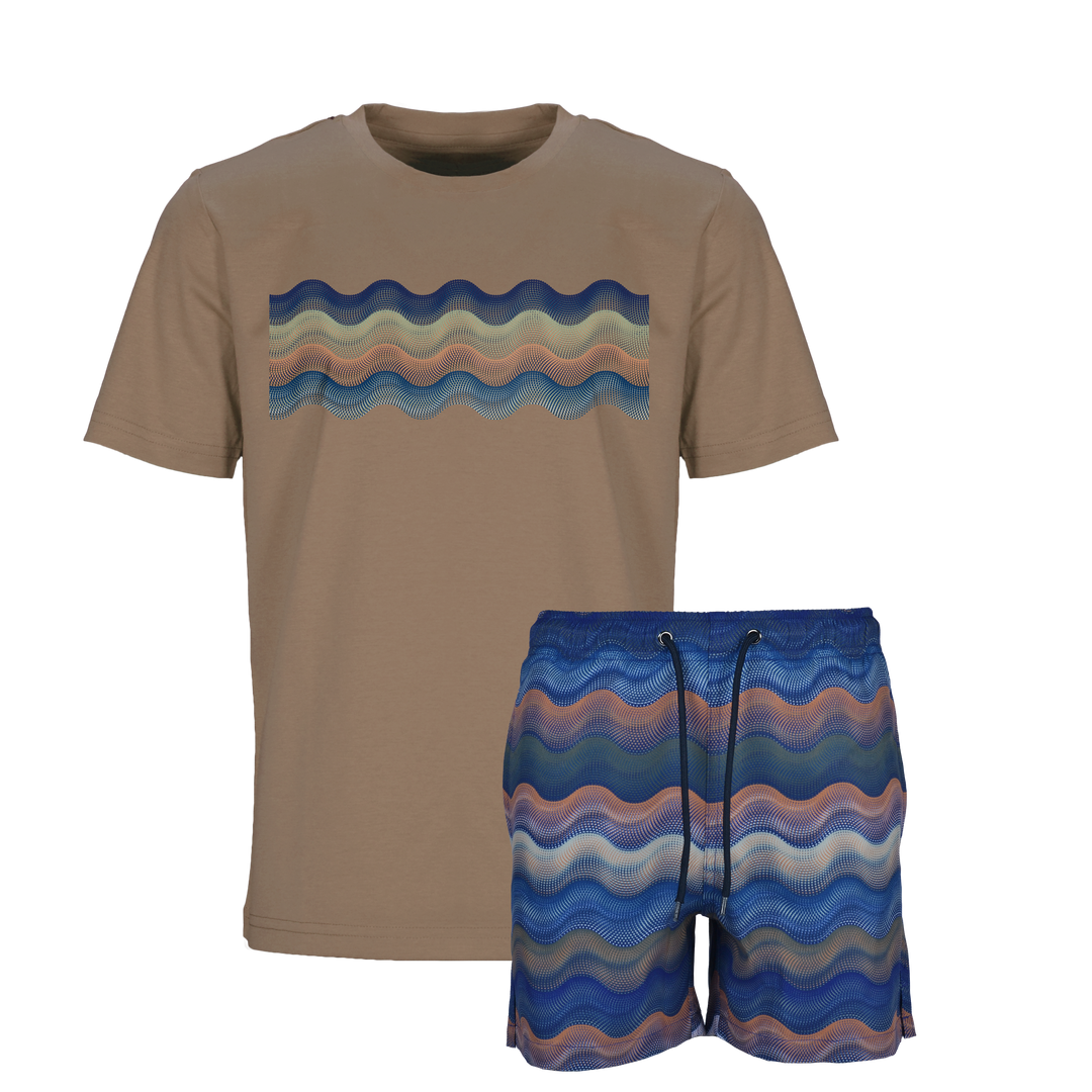 Dot Waves Marrakech Bar - Kids T-Shirt & Swim Short Set