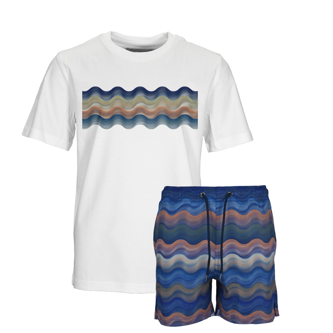Dot Waves Marrakech Bar - Kids T-Shirt & Swim Short Set