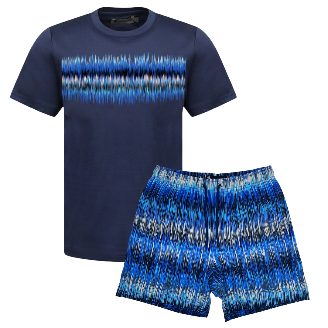 Frequency Blue - Kid's T-shirt & Swim Short Set