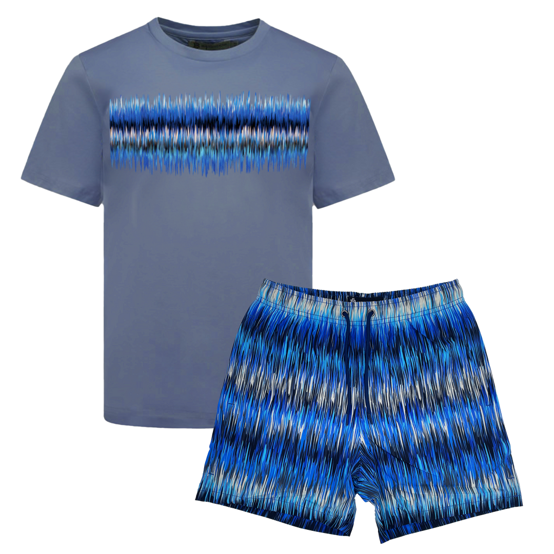 Frequency Blue - Kid's T-shirt & Swim Short Set