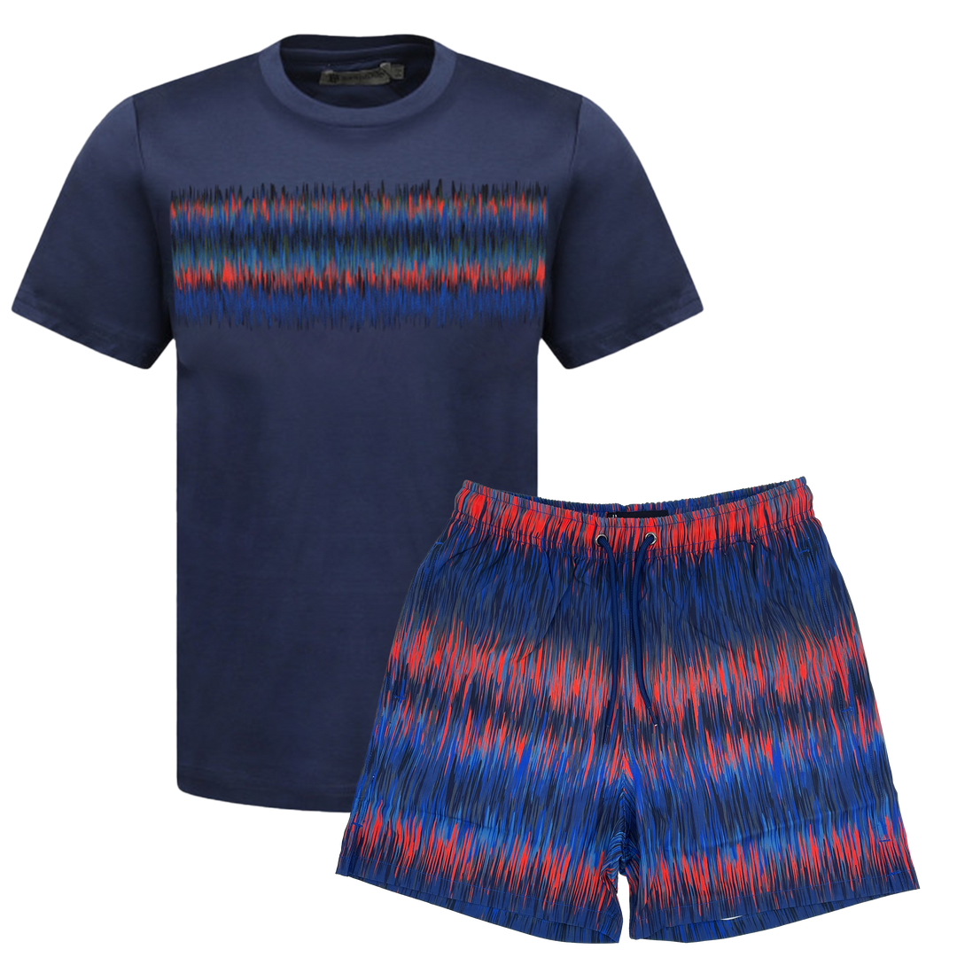 Frequency Red - Kid's T-shirt & Swim Short Set