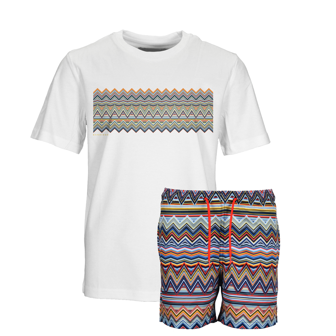 Multi Zig Multi Bar - Kid's T-shirt & Swim Short Set
