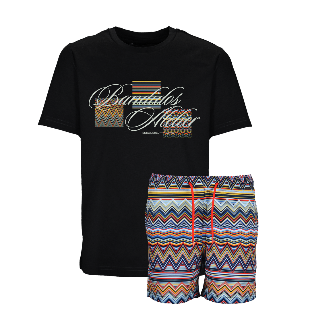 Multi Zig Multi Boxes - Kid's T-shirt & Swim Short Set