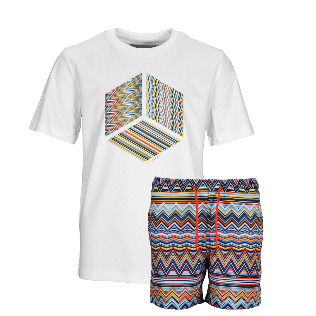 Multi Zig Multi Cube - Kid's T-shirt & Swim Short Set