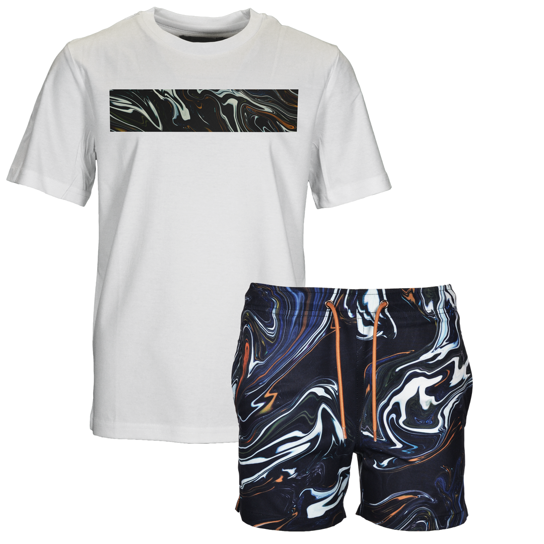 Oil Black - Kid's T-shirt & Swim Short Set