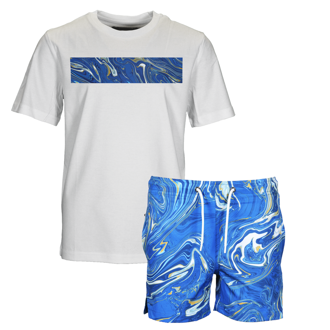 Oil Blue - Kid's T-shirt & Swim Short Set