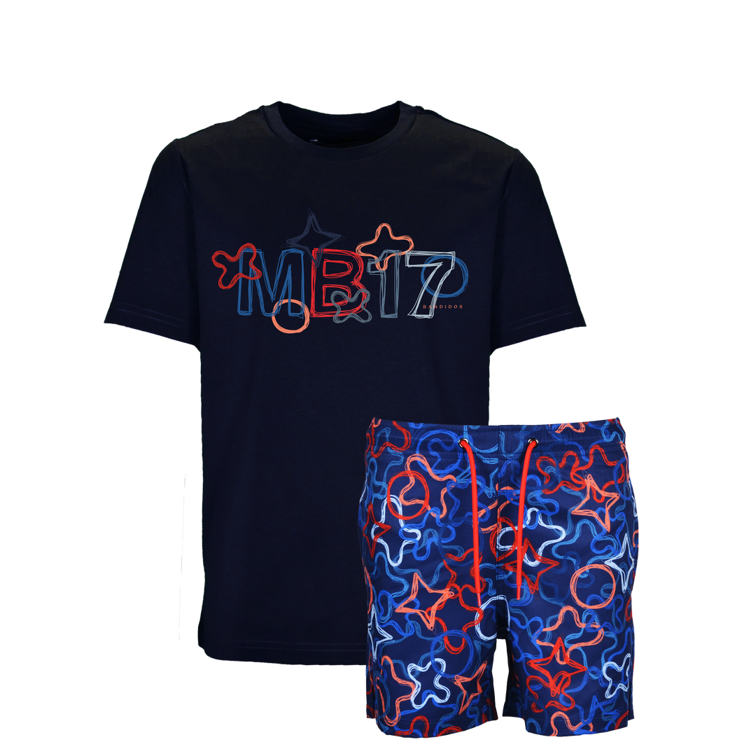 Quattro Red MB17 - Kid's T-shirt & Swim Short Set